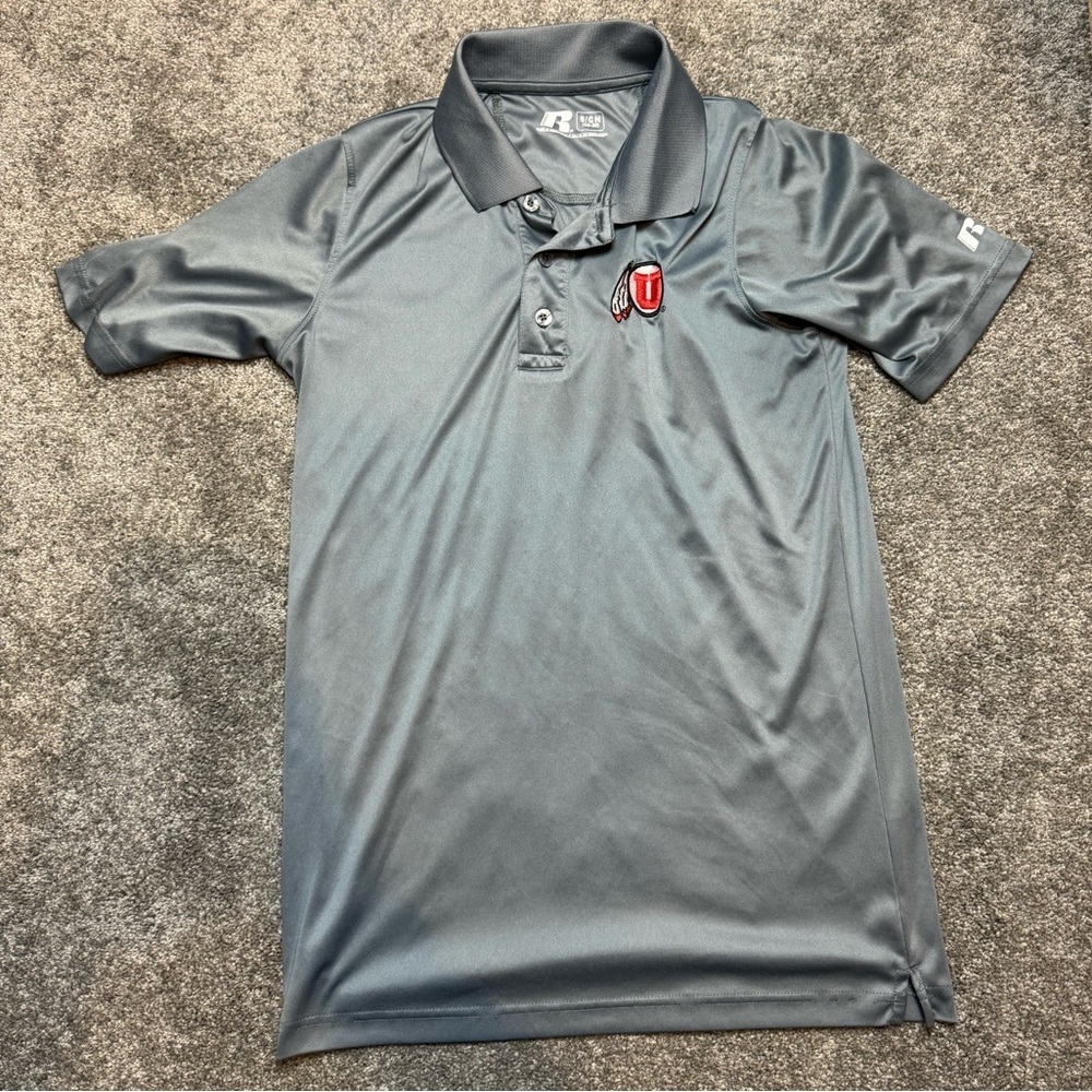 Russel Grey Mens Utah Utes Polo (S)